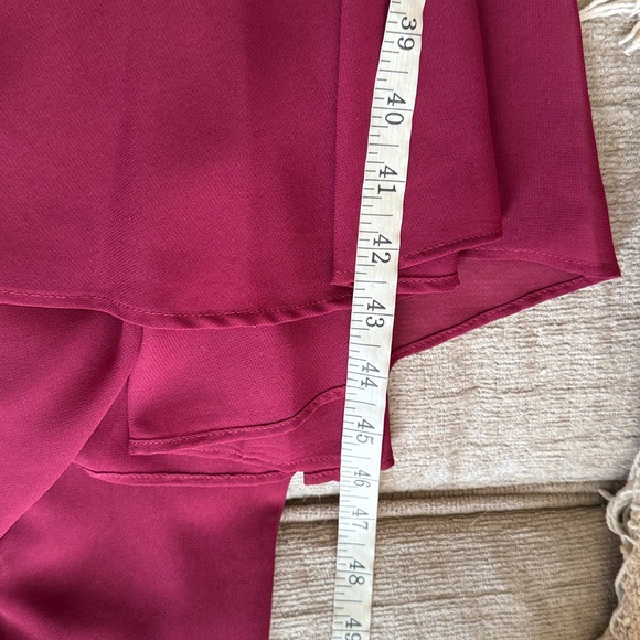 NWOT Just…Taylor Burgundy Sleeveless Chiffon Hi-Low Fit & Flare Dress Size 6 - Picture 11 of 12